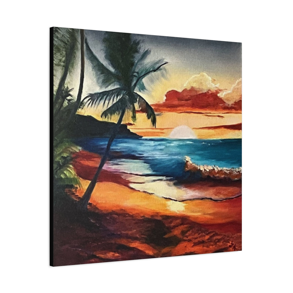 Tropical Sunset Beach Canvas Print