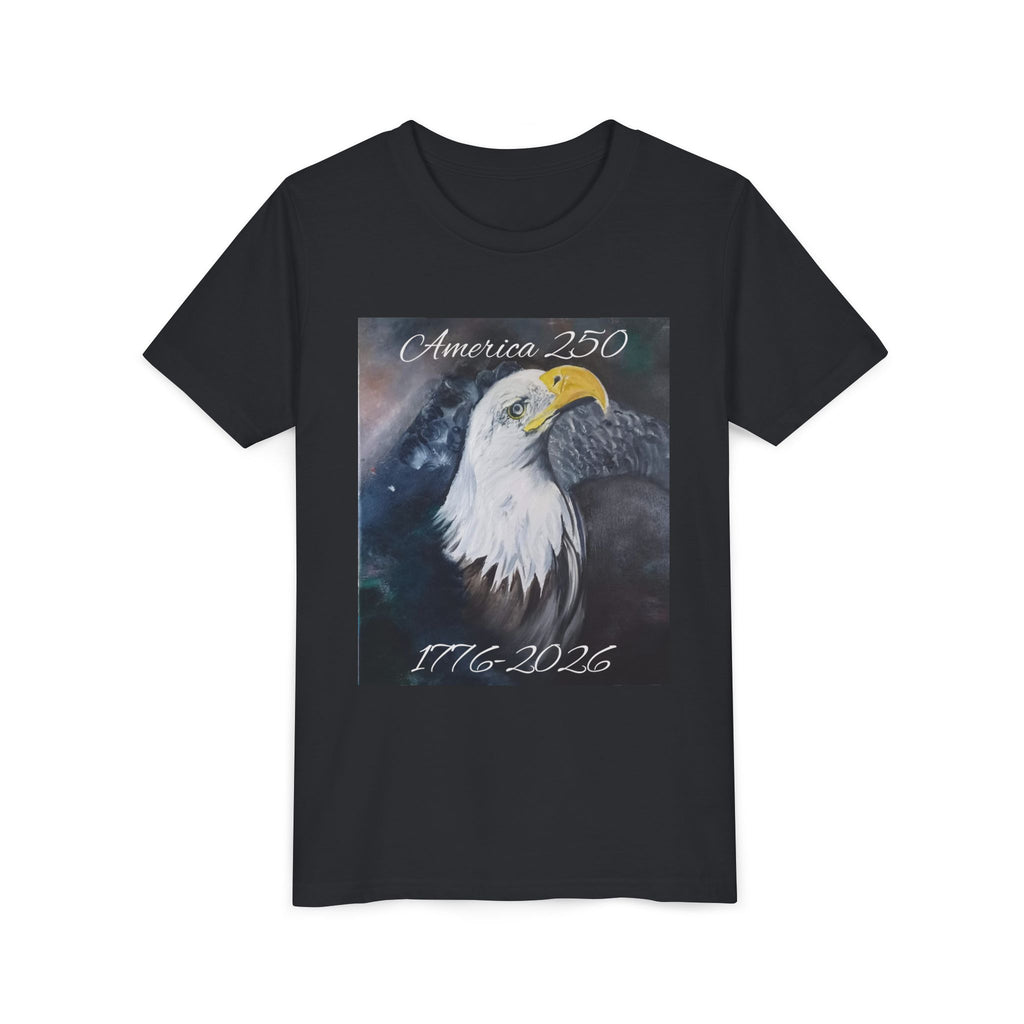 Youth Tee — America 250 Bald Eagle 1776-2026 Patriotic Kids Shirt
