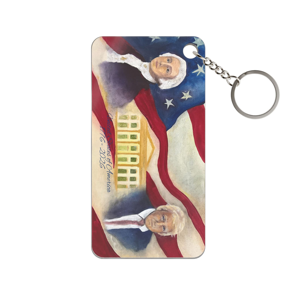 Patriotic President Portrait Keychain Charm